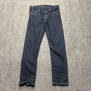 UNIQLO Jeans Mens 32x32 Blue Slim Straight Japanese Kaihara Selvedge Denim